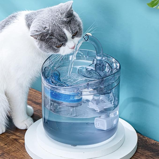 Dispensador Eléctrico de Agua 1.8L para Perros Gatos, Fuente Silenciosa, IPX8