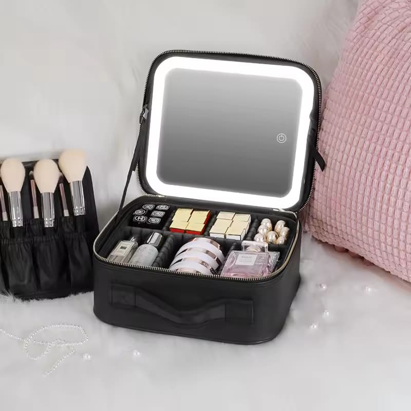 Maletín de Maquillaje Profesional con Espejo Iluminado LED