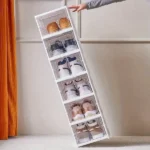Zapatero Organizador Plegable de 6 Niveles con Puerta Frontal Transparente